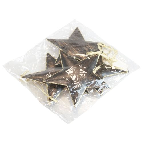 Artikel Kerstboomversiering decoratieve ster metaal zwart goud Ø11cm 4 stuks