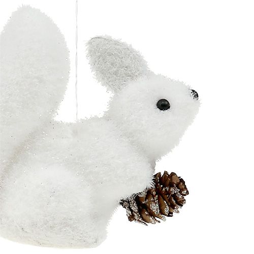 Floristik24 Kerstboomdecoraties eekhoorn wit 7cm 6st