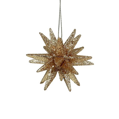 Floristik24 Kerstboomversiering glitter sterren 7.5cm 8st goud
