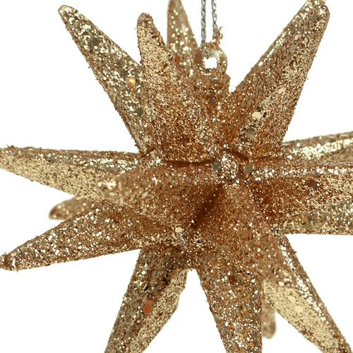 Floristik24 Kerstboomversiering glitter sterren 7.5cm 8st goud