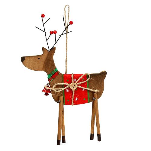 Floristik24 Kerstboomdecoraties houten hert 14cm H22cm 3st