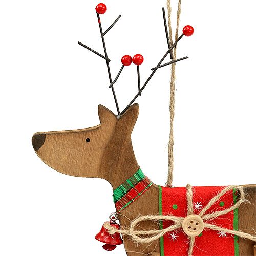 Floristik24 Kerstboomdecoraties houten hert 14cm H22cm 3st