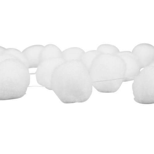 Floristik24 Kerstboomdecoratie sneeuwbalslinger decoratie wit 185cm