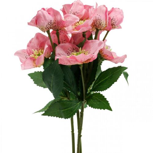 Floristik24 Kerstroos, lenteroos, nieskruid, kunstplanten roze L34cm 4st