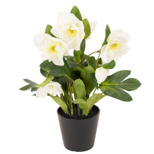 Kunstmatige kerstroos, potplant, tafeldecoratie, 34 cm