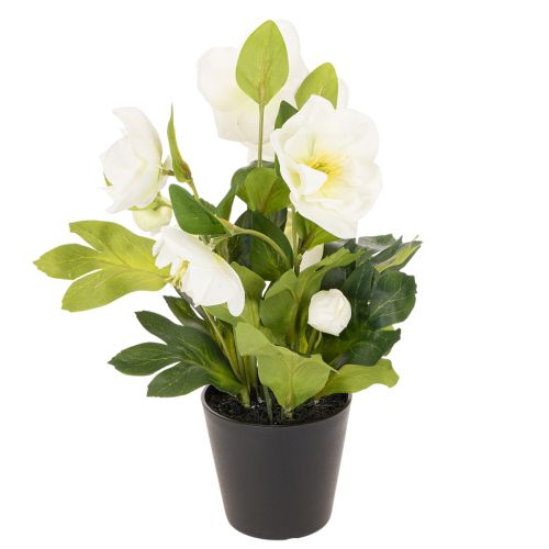 Kunstmatige kerstroos, potplant, tafeldecoratie, 34 cm | Floristik24.nl