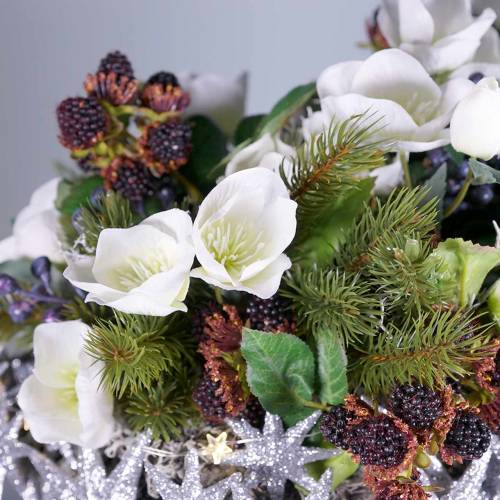 Artikel Kerstroos op draad wit 50 st