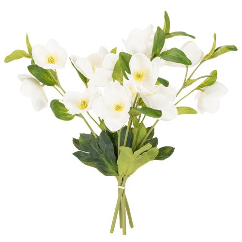 Kerstroos kunstbloem, wit, decoratief boeket kunstbloemen, 40 cm, 4 stuks kopen | Floristik24.nl