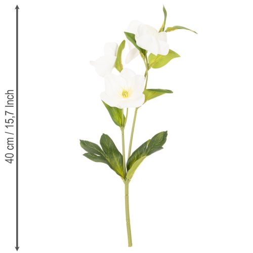 Kerstroos kunstbloem, wit, decoratief boeket kunstbloemen, 40 cm, 4 stuks | Floristik24.nl