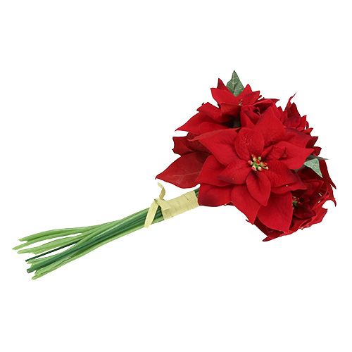 Floristik24 Kerstster in bos rood Ø18cm L30cm