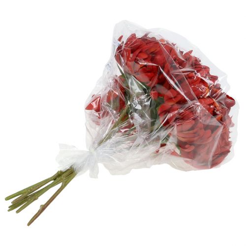 Floristik24 Chrysantenboeket vermiljoen rood 28cm 6 st