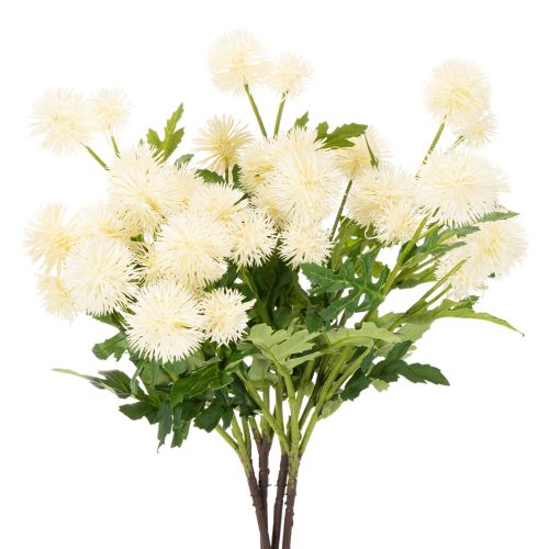 Kunstmatige chrysanten, crèmewitte bos, decoratieve tak, groot 56 cm, 4 stuks