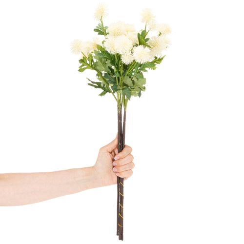 Kunstmatige chrysanten, crèmewitte bos, decoratieve tak, groot 56 cm, 4 stuks | Floristik24.nl