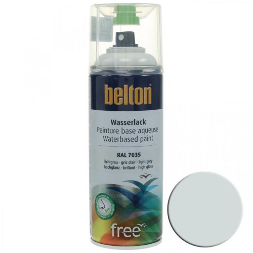 Belton vrije verf op waterbasis grijs hoogglans spray lichtgrijs 400ml