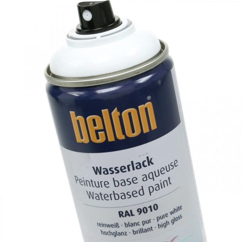 Artikel Belton vrije verf op waterbasis wit hoogglans spray puur wit 400ml