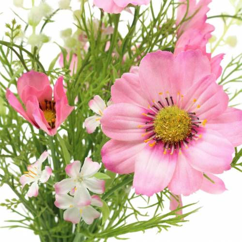 Artikel Cosmea en gipskruid in een bos Kunst Roze Assortiment 42cm