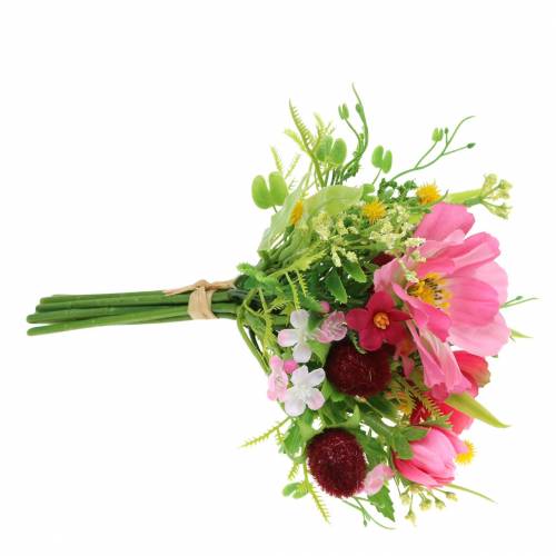 Floristik24 Decoratief boeket Cosmea en sneeuwbal in een bos Kunstroze Assorti H18cm