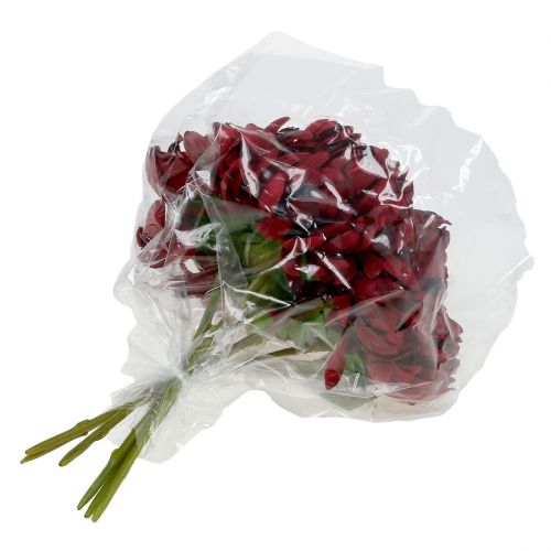 Floristik24 Chrysantenboeket Bordeaux 28cm 6st