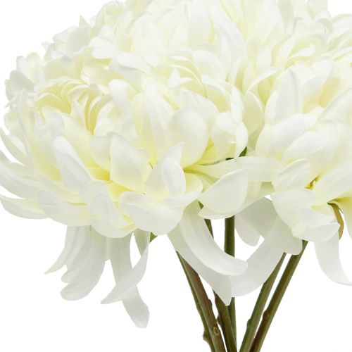 Floristik24 Decoratief chrysantenboeket wit 28cm 6 st