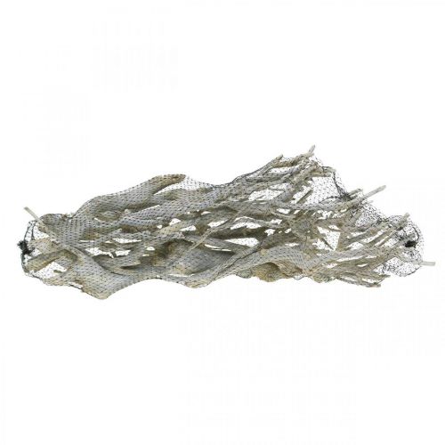 Floristik24 Kerriestruik decoratieve takken, Kerstdecoratie, Advent, natuurlijke decoratie Gouden, gewassen wit L25–30cm 500g