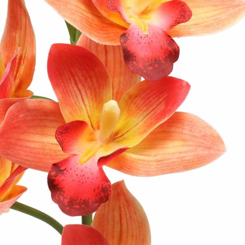 Artikel Orchidee kunstbloem Cymbidium Oranje 74cm