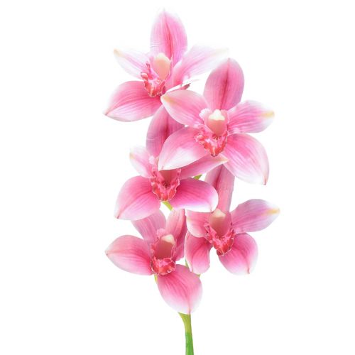 Cymbidium orchidee kunst 5 bloemen roze 65cm
