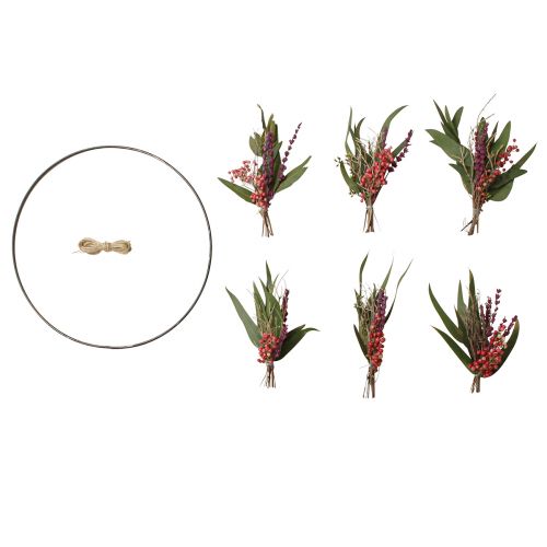Artikel DIY doos ring met gedroogde bloemen decoratie lus lavendel Ø30cm