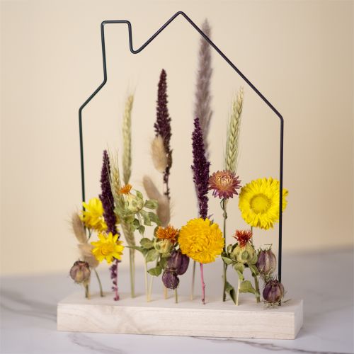 Floristik24 DIY doos bloemenbar met droogbloemen huisje 34,5×24,5cm