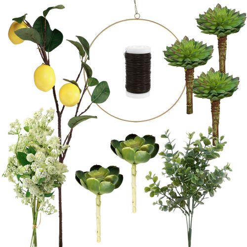 Floristik24 DIY doosdecoratiering met citroendecoratie om op te hangen Ø40cm