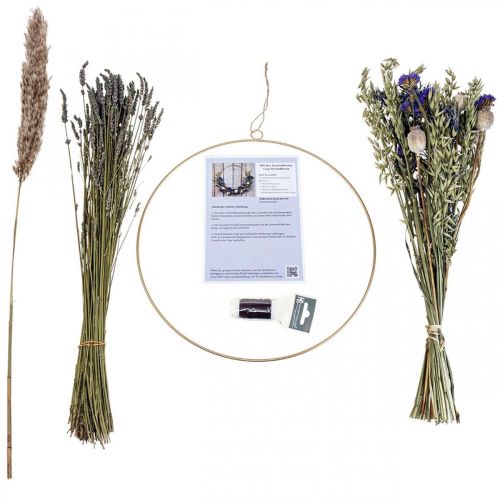 Floristik24 DIY doos gedroogde bloemen lus gedroogde weidebloemen Ø35cm