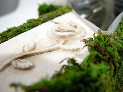 Floristik24 Planten kruismos 31x24cm met keramische plaat 2st