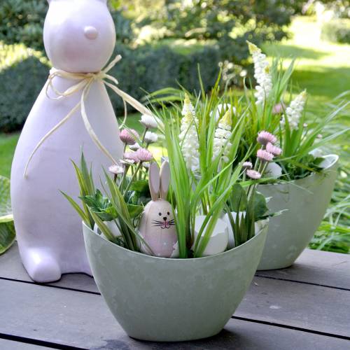 Floristik24 Decoratieve schaal plantenschaal blauw 24cm x 10cm H14cm 1 stuk