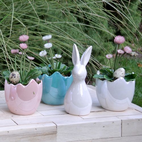Floristik24 Bloempot eierschaal roze parelmoer Ø11cm H11cm 2st