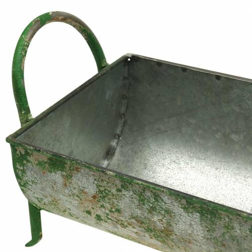 Floristik24 Sierbak voor beplanting met handvatten grijs, groen 60/43cm, set van 2