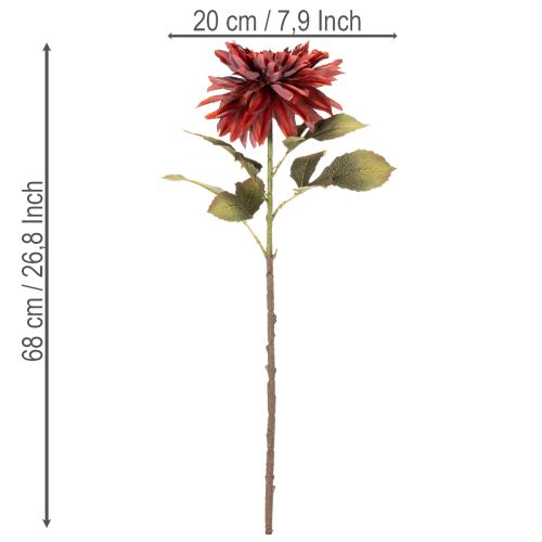 Kunstmatige dahlia met lange steel, 68 cm | Floristik24.nl