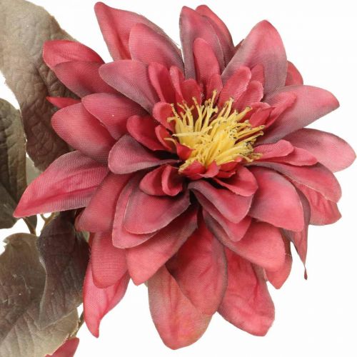 Floristik24 Kunstbloem dahlia rood, zijden bloem herfst 72cm Ø9/11cm