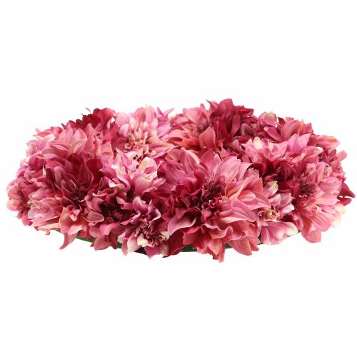 Artikel Dahlia bloemenkrans schemerig roze, kaasjeskruid Ø42cm