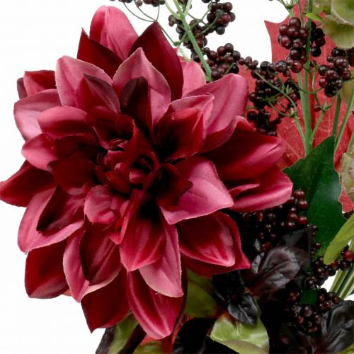 Floristik24 Decoratief kunstboeket met dahlia en bessen lila 45cm