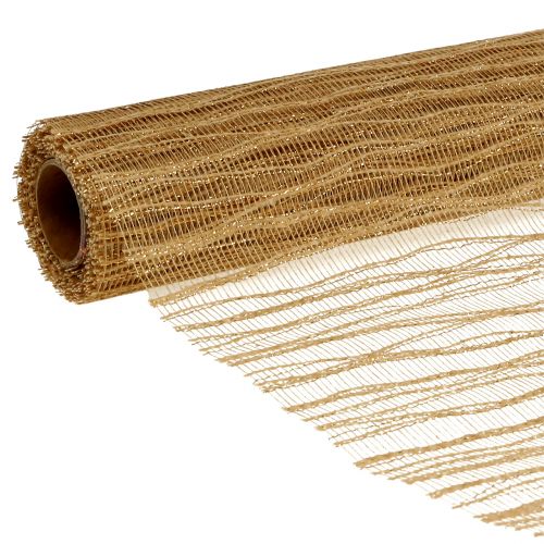 Floristik24 Deco Wave tafelscharnier 26cm x 300cm metallic goud