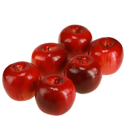 Artikel Decoratieve appels Rode glanzende kunstmatige fruitdecoratie 7,5 cm 6 stuks