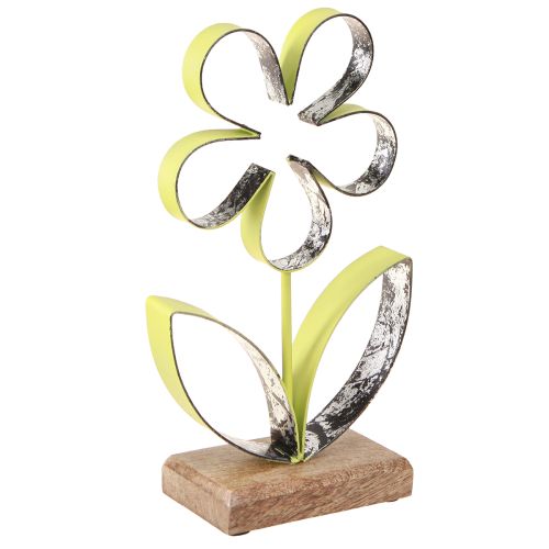Floristik24 Decoratieve standaard metalen bloemenbasis groen zilver H29cm