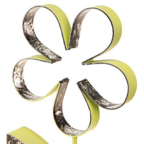 Artikel Decoratieve standaard metalen bloemenbasis groen zilver H29cm