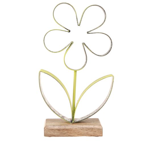 Artikel Decoratieve standaard metalen bloemenbasis groen zilver H29cm