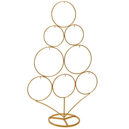Decoratieve boom met haken Kerstdecoratie metaal mat goud H58cm
