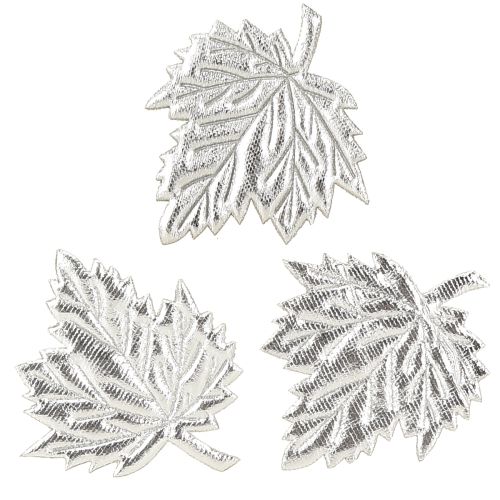 Decoratieve zijden bladeren 5cm zilver 60 st