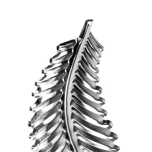 Floristik24 Decoratief blad van metaal zilver 4cm x 12cm 12st