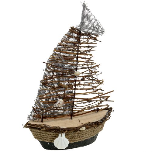 Floristik24 Decoratieve boot met takken en schelpen 38cm