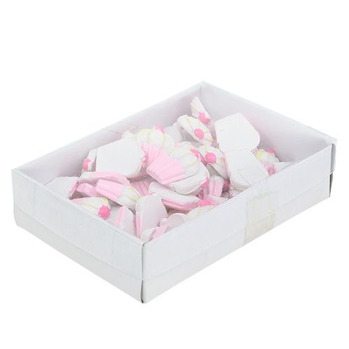 Floristik24 Miniatuur decoratieve cupcakes roze, wit 2.5cm 60p