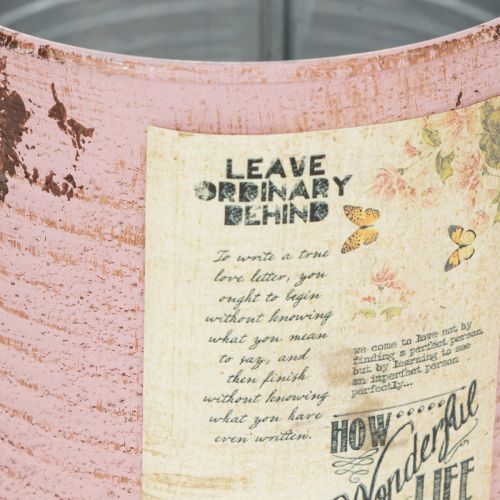 Artikel Decoratief blik, antieke roos, metalen blik voor planten, Ø11cm H10,5cm