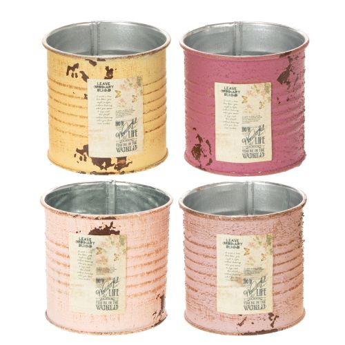 Decoratiedoos metaal vintage Ø8cm H7.5cm Verschillende kleuren kopen | Floristik24.nl